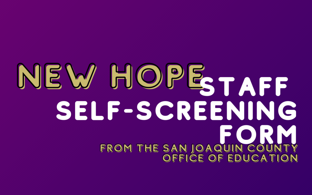 New Hope Staff Self-Screening Form