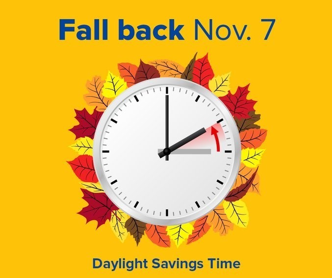 FALL BACK FOR DAYLIGHT SAVINGS TIME